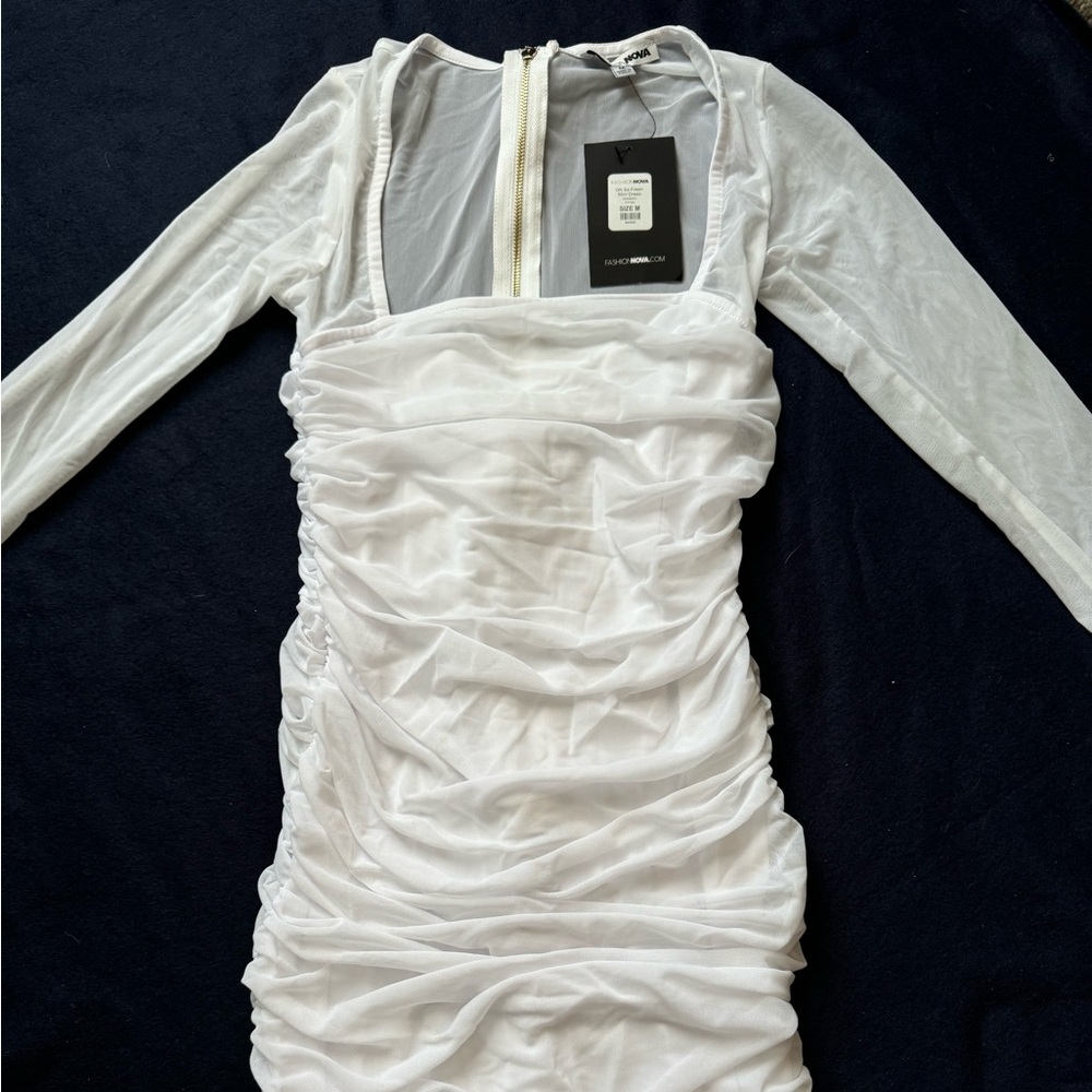 White fashion nova dress